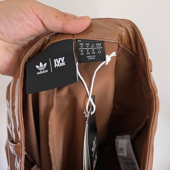 IVY PARK X ADIDAS Brown Latex Pants Size Small NWT - Picture 9 of 9
